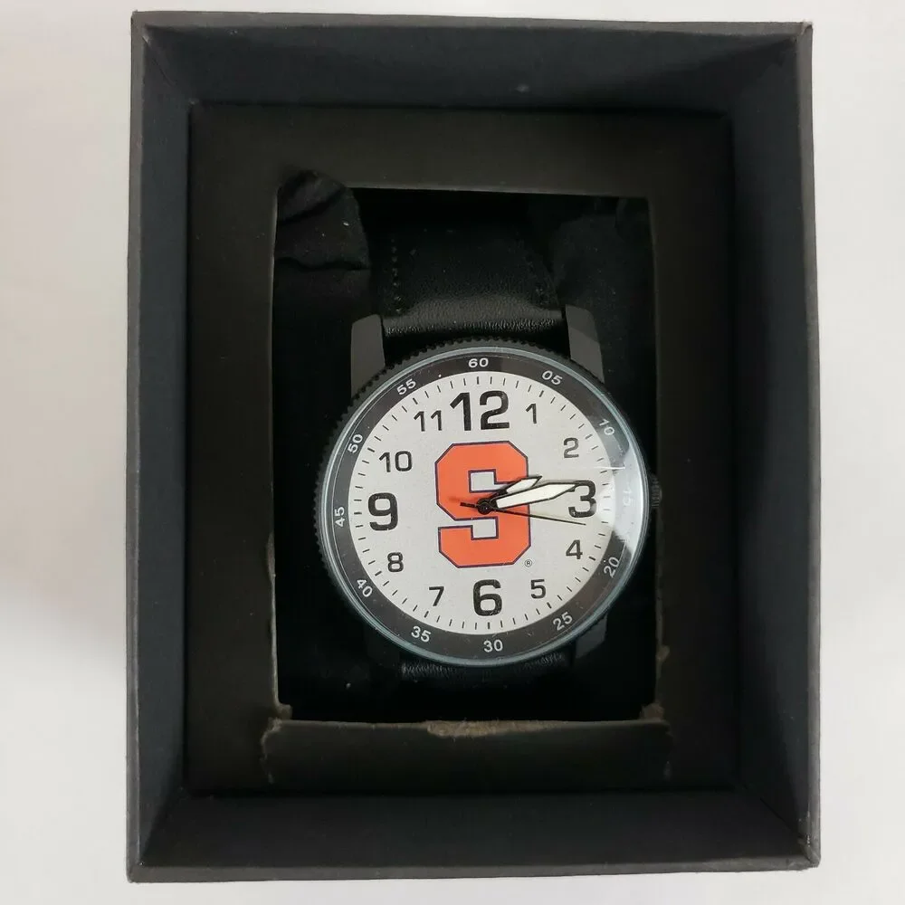 NEW!! Sparo NCAA Syracuse Orange Mens Black Analog Quartz Watch